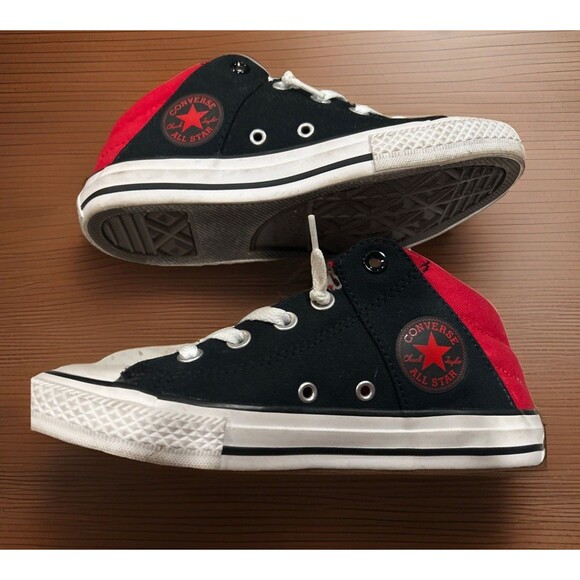 Converse All Star Chuck Taylor Axel Mid Top Size 3 Youth Black & Red - Picture 3 of 7